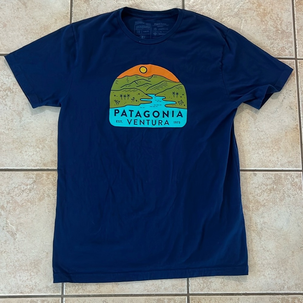 Patagonia Badge Ventura Organic Cotton‎ Tshirt Navy, Sz M